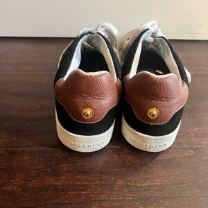 Longchamp black suede and leather.